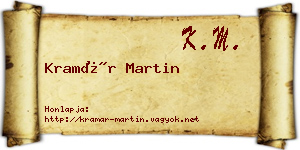 Kramár Martin névjegykártya